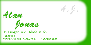 alan jonas business card